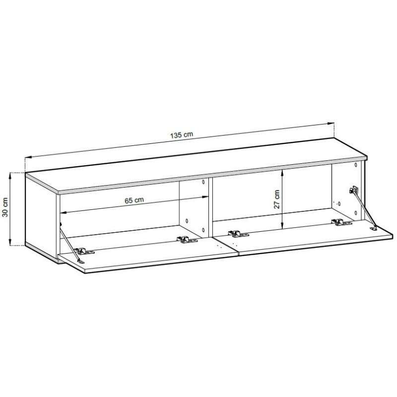 Κρεμαστό έπιπλο τηλεόρασης ORO_MDF ανθρακί 135x30x32cm