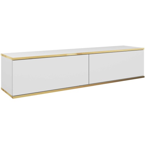 Έπιπλο τηλεόρασης ORO επιτοίχιο λευκό 135x30x32cm