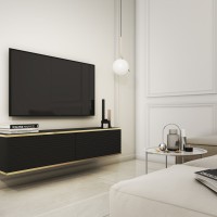 Κρεμαστό έπιπλο τηλεόρασης ORO_MDF ανθρακί 135x30x32cm