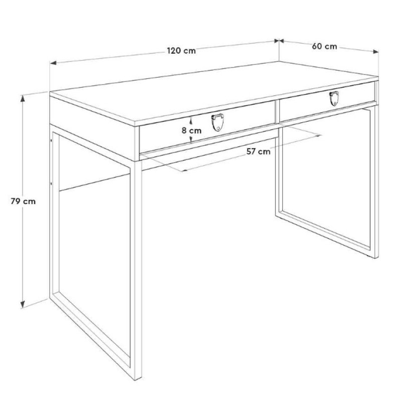 Γραφείο Connect με συρτάρια Λευκό 120x75x60cm