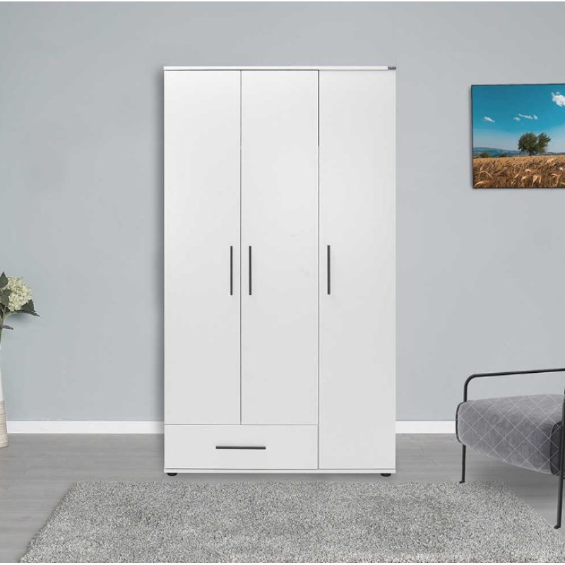 Ντουλάπα white Λευκό 103x187x52cm
