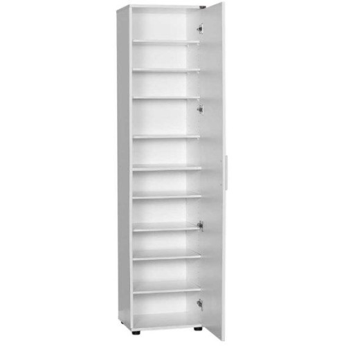 Ντουλάπα SHC-510-BB Antre με καθρέπτη και μεταλλικά στηρίγματα, Λευκή 45x187x36cm