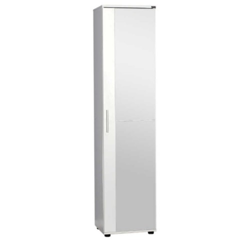 Ντουλάπα SHC-510-BB Antre με καθρέπτη και μεταλλικά στηρίγματα, Λευκή 45x187x36cm