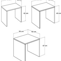 Σετ τραπεζάκια Ζιγκον κιτρινοπράσινο 55x47x40cm