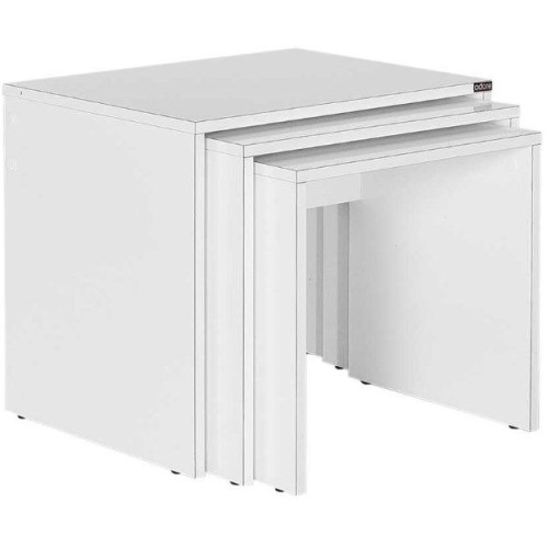 Σετ τραπεζάκια Ζιγκόν SHP-103-PP Λευκό High gloss 55x47x40cm