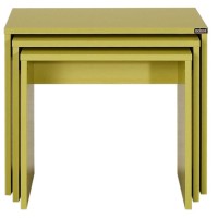 Σετ τραπεζάκια Ζιγκον κιτρινοπράσινο 55x47x40cm