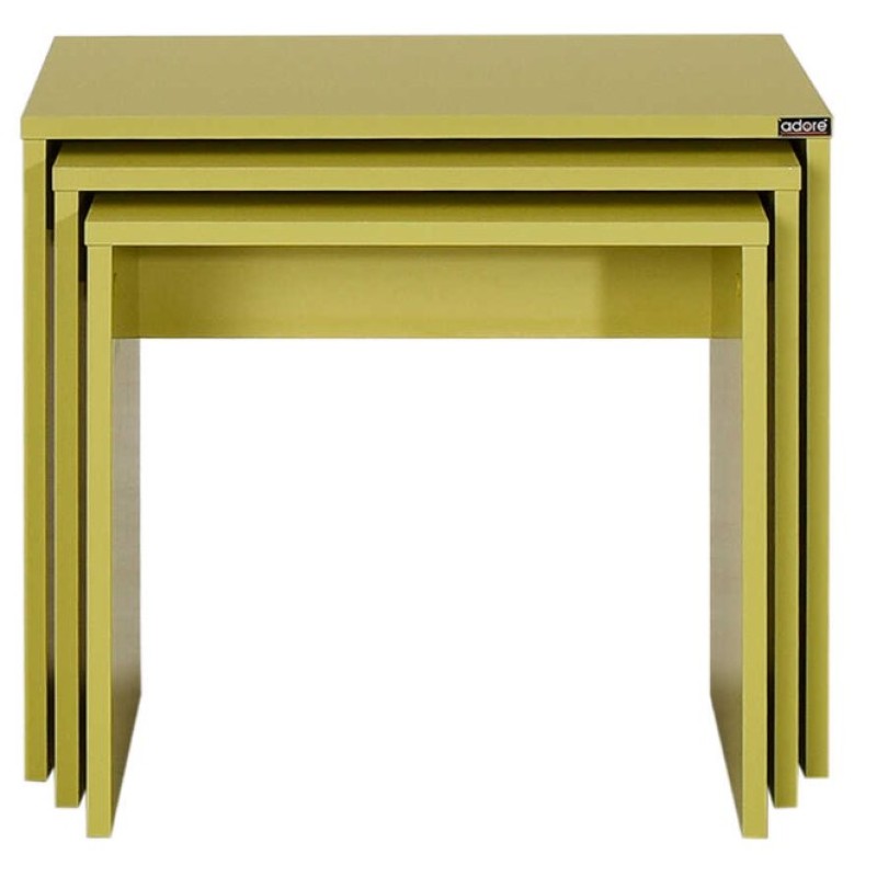 Σετ τραπεζάκια Ζιγκον κιτρινοπράσινο 55x47x40cm