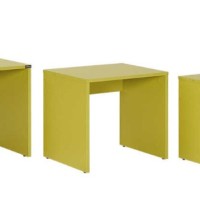 Σετ τραπεζάκια Ζιγκον κιτρινοπράσινο 55x47x40cm