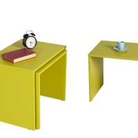 Σετ τραπεζάκια Ζιγκον κιτρινοπράσινο 55x47x40cm