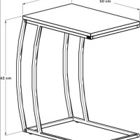 Βοηθητικό τραπεζάκι Profil Μάρμαρο 50x62x35cm