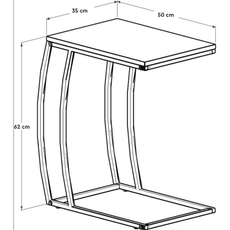 Βοηθητικό τραπεζάκι Profil Μάρμαρο 50x62x35cm