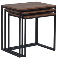 Σετ τραπεζάκια Ζιγκον Καρυδί 55x47x40cm