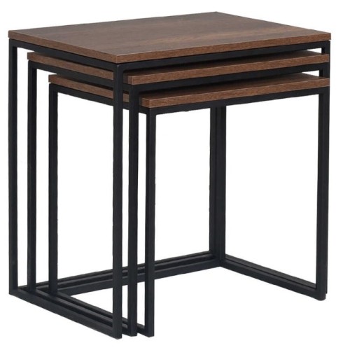 Σετ τραπεζάκια Ζιγκόν SHP-933-OO Καρυδί 55x47x40cm