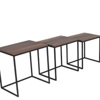 Σετ τραπεζάκια Ζιγκον Καρυδί 55x47x40cm