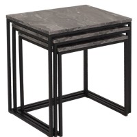 Σετ τραπεζάκια Ζιγκον Μάρμαρο 55x47x40cm