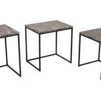Σετ τραπεζάκια Ζιγκον Μάρμαρο 55x47x40cm
