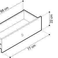 Συρταριέρα Mono χρώμα Μπεζ + χρυσό με 6 συρτάρια 154x91x39cm