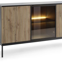 Μπουφές με βιτρίνα Sento Ανθρακί 154x83x39 cm