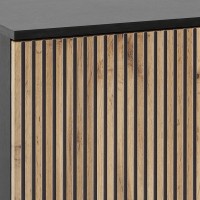 Μπουφές με βιτρίνα και συρτάρια Sento Ανθρακί 154x83x39 cm