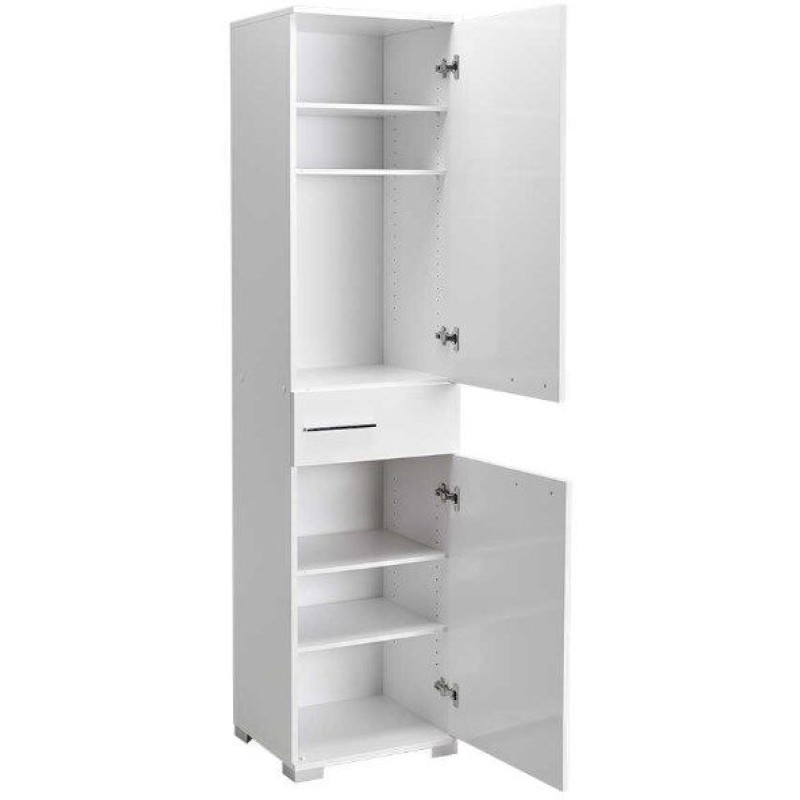 Ντουλάπα μονόφυλλη DIAMOND Λευκό+Λευκό High Gloss 45x187x38cm