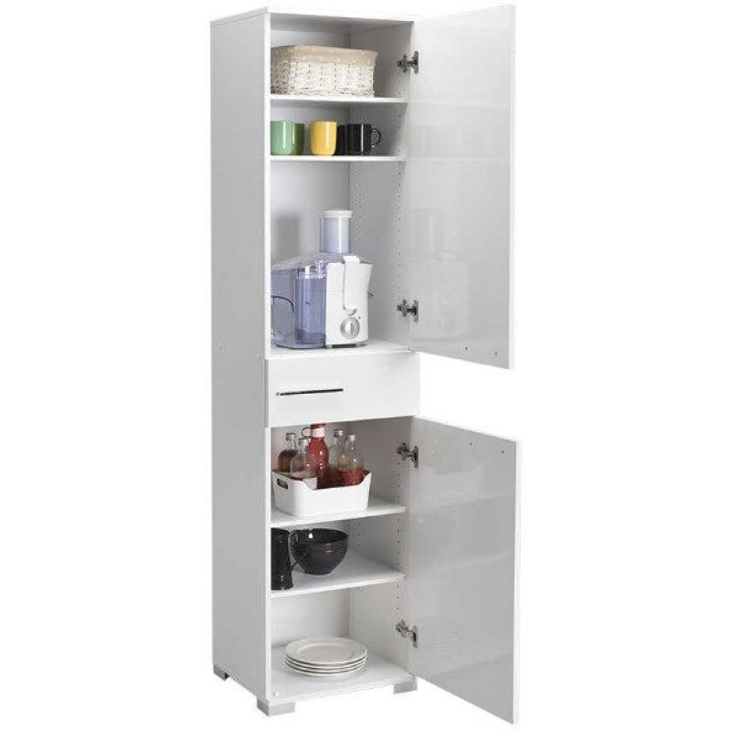 Ντουλάπα μονόφυλλη DIAMOND Λευκό+Λευκό High Gloss 45x187x38cm