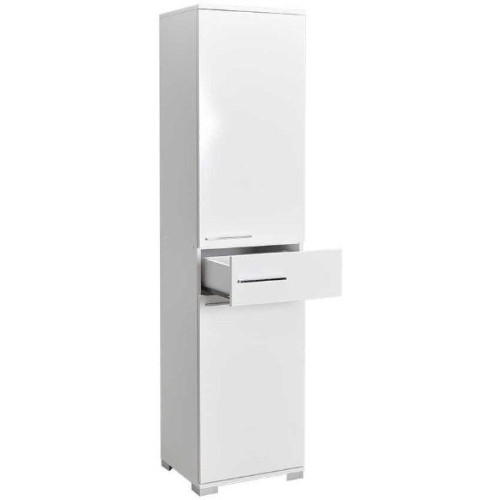 Ντουλάπα ADR-421-PP DIAMOND μονόφυλλη Λευκό+Λευκό High Gloss 45x187x38cm