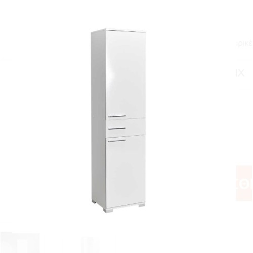 Ντουλάπα ADR-421-PP DIAMOND μονόφυλλη Λευκό+Λευκό High Gloss 45x187x38cm