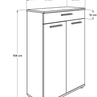 Παπουτσοθήκη Antre-521 Λευκή με συρτάρι 73x108x35cm