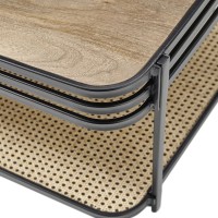 Τραπεζάκι σαλονιου ΒΟΜΙ φυσικό+μέταλλο 92x60x40cm