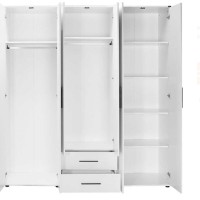Ντουλάπα white Εξάφυλλη λευκό 206x213x52cm