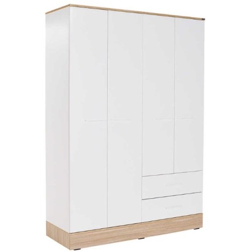 Ντουλάπα GRD-842-MB Base Τετράφυλλη λευκή 137x198x52cm