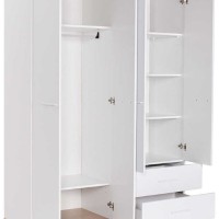Ντουλάπα Base Τετράφυλλη λευκή 137x198x52cm