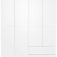 Ντουλάπα Base Τετράφυλλη λευκή 137x198x52cm