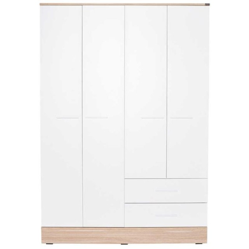 Ντουλάπα Base Τετράφυλλη λευκή 137x198x52cm
