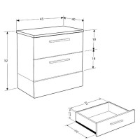 Κομοδίνο Base Λευκό 45x52x40cm