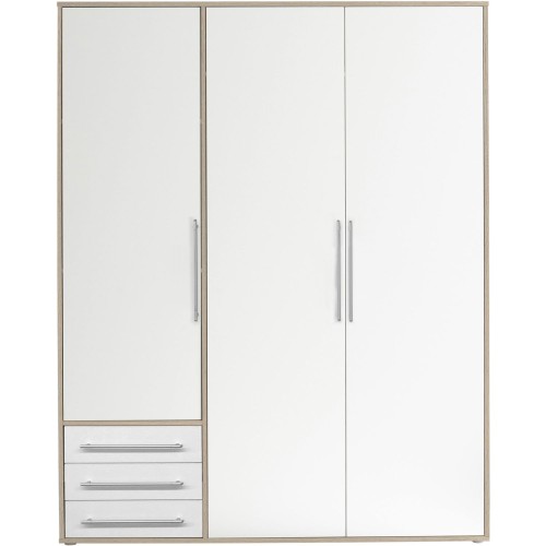 Ντουλάπα LYSS Λευκή+Φυσικό Sanremo 155x194x58cm