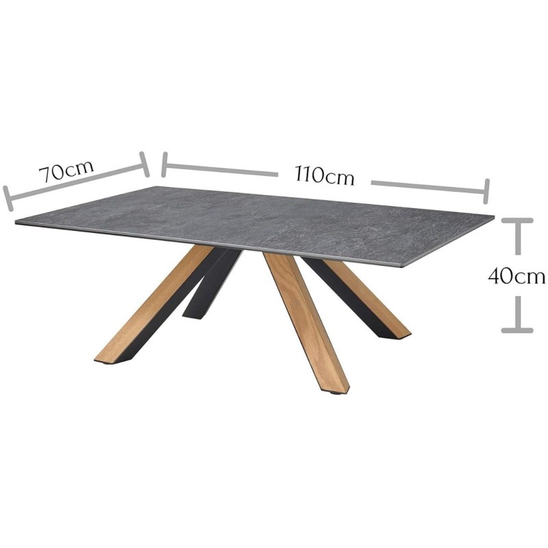 Τραπεζάκι κεραμικό ΜΙΑ γραφίτης 110x70x40cm