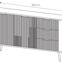 Μπουφές με συρτάρια Lante Ανθρακί 163x81x38cm