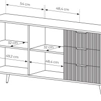 Μπουφές με συρτάρια Lante Ανθρακί 163x81x38cm