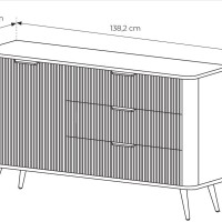 Μπουφές με συρτάρια Lante Ανθρακί 138x81x38cm