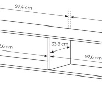 Έπιπλο τηλεόρασης Lante Ανθρακί 200x51x38cm