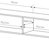 Έπιπλο τηλεόρασης Lante Ανθρακί 163x51x38cm