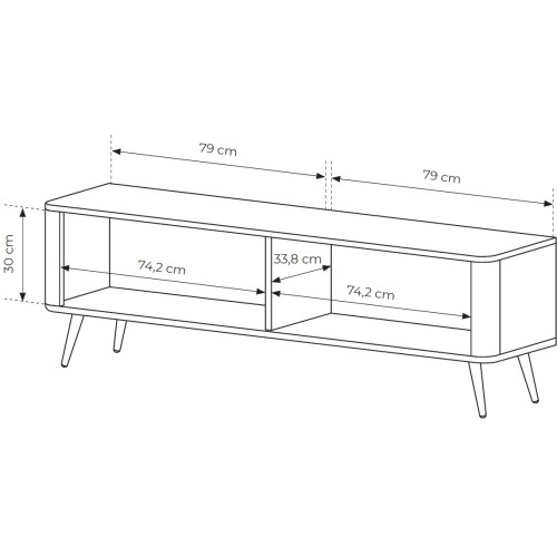 Έπιπλο τηλεόρασης Lante Ανθρακί 163x51x38cm