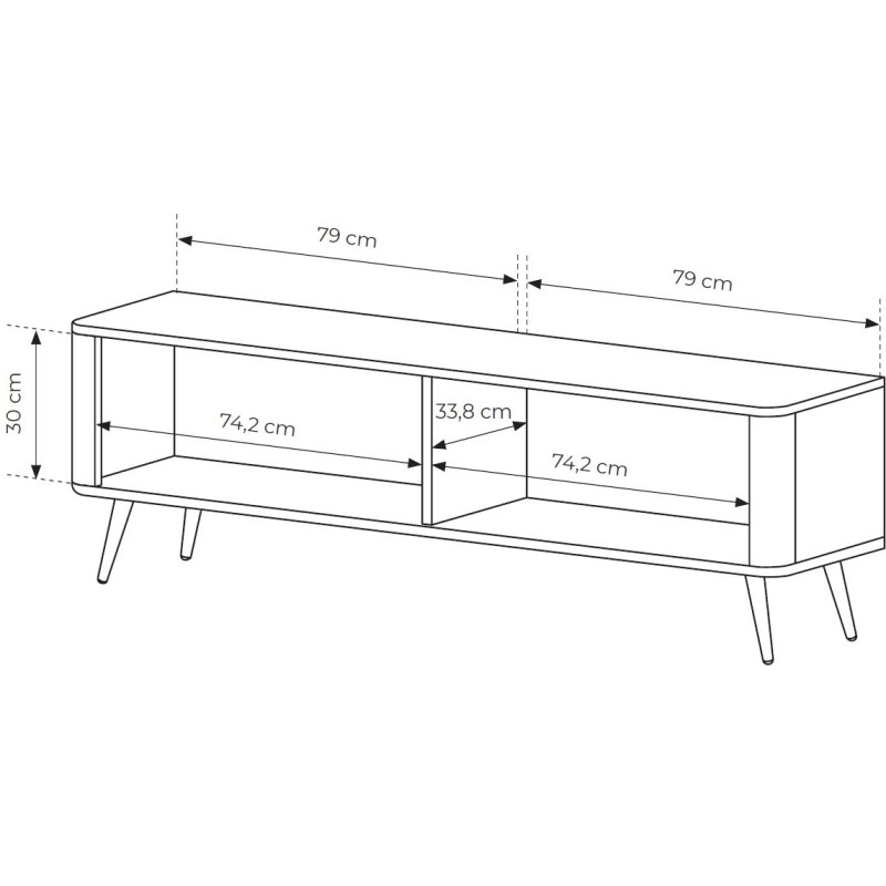 Έπιπλο τηλεόρασης Lante Ανθρακί 163x51x38cm