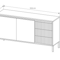 Μπουφές με συρτάρια Senso Ανθρακί 153x81x40cm