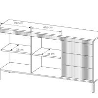 Μπουφές με συρτάρια Senso Ανθρακί 153x81x40cm