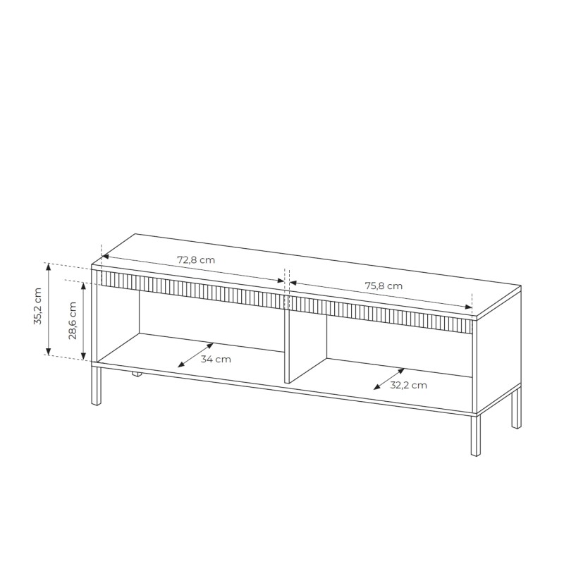Έπιπλο τηλεόρασης Senso μπεζ 153x54x40cm
