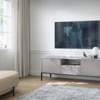 Έπιπλο τηλεόρασης Nova Γκρι + Μαύρο 154x39x56cm