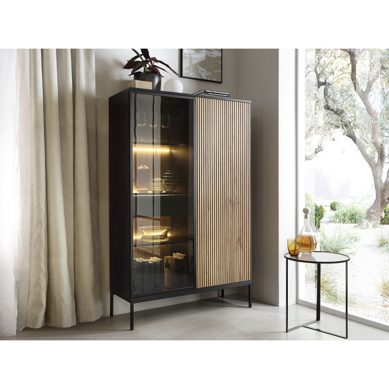 Βιτρίνα Sento ανθρακί 104x39x166cm