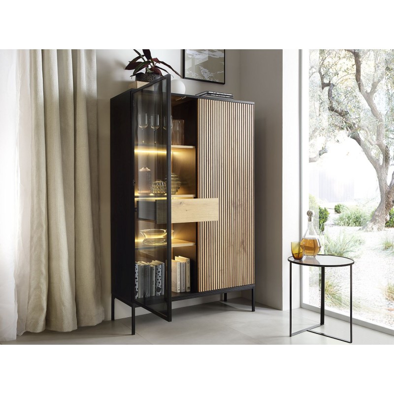 Βιτρίνα Sento ανθρακί 104x39x166cm